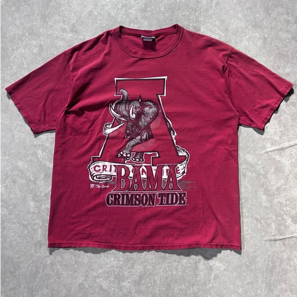 90s Vintage Alabama Crimson Tide Distressed Maroon T Shirt Size XXL